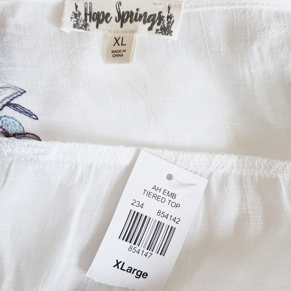 Hope Springs from Cracker Barrel Embroidered Boho Blouse and Tank Cottagecore XL - Picture 4 of 8